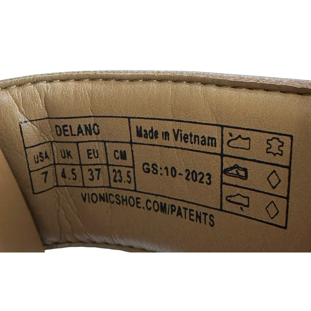 Vionic Delano Platform Wedge Fisherman Sandals Camel Leather Womens Size 7 New - Picture 8 of 9